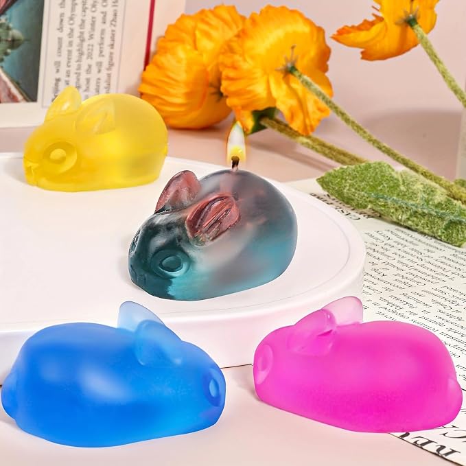 Gel Wax Candle Making Kit with 7 Colors Jelly Wax, Rabbit Mold, Wicks, Wick Stickers, Drill, alternate product view 6