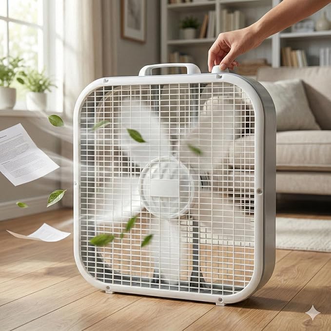 Generic 20-Inch Weather-Resistant Box Fan – 3-Speed High Velocity Air Circulator for Window, alternate product view 9
