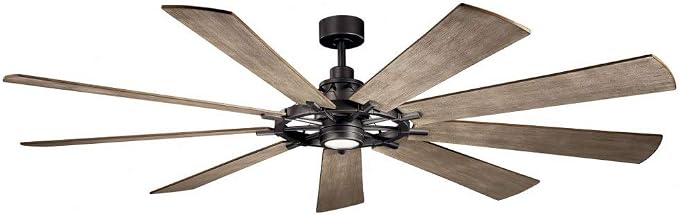 Gentry 85” Ceiling Fan with LED Light in Anvil Iron, Oversized Indoor Ceiling Fan with Lights, 300285AVI, alternate product