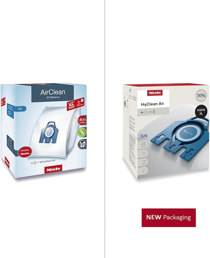 Genuine AirClean Allergy XL Pack GN Vacuum Cleaner Bags, 8 Bags and 1 HEPA (SF-HA 50) Included, for Complete C2 and C3 Vacuum