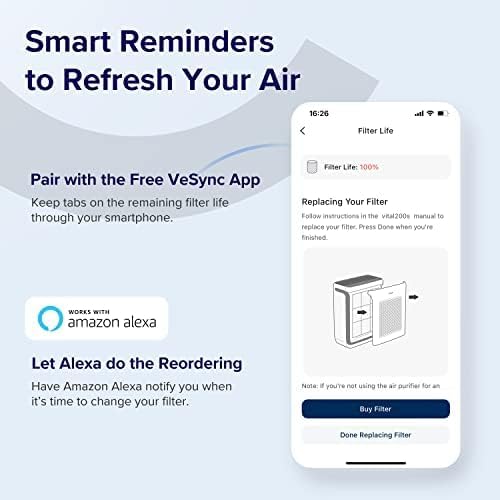 Genuine Vital 200S-P Air Purifier Pet Allergy Replacement Filter, Supports HEPA Sleep Mode, alternate product view 5