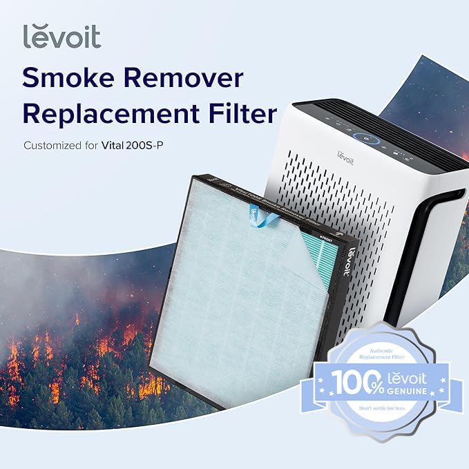 Genuine Vital 200S-P Air Purifier Smoke Remover Replacement Filter, Supports HEPA Sleep Mode, alternate product view 2
