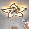 Geometric Ceiling Fan with Lights and Remote Control, 3 Light Colors, 6 Speeds, Low Profile Flush Mount for