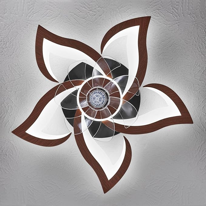 Geometric Ceiling Fan with Lights and Remote Control, 3 Light Colors, 6 Speeds, Low Profile Flush Mount for, alternate view 8