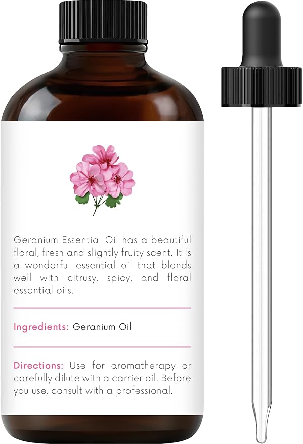 Geranium Essential Oil – 1 Fl Oz – 100% Pure and Natural – Premium Grade Essential Oil for Diffuser and Aromatherapy