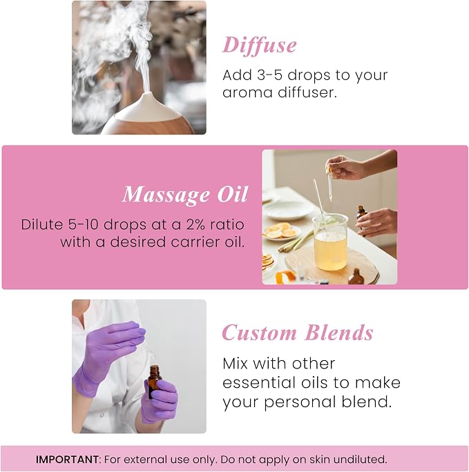 Geranium Essential Oil – 1 Fl Oz – 100% Pure and Natural – Premium Grade Essential Oil for Diffuser and Aromatherapy