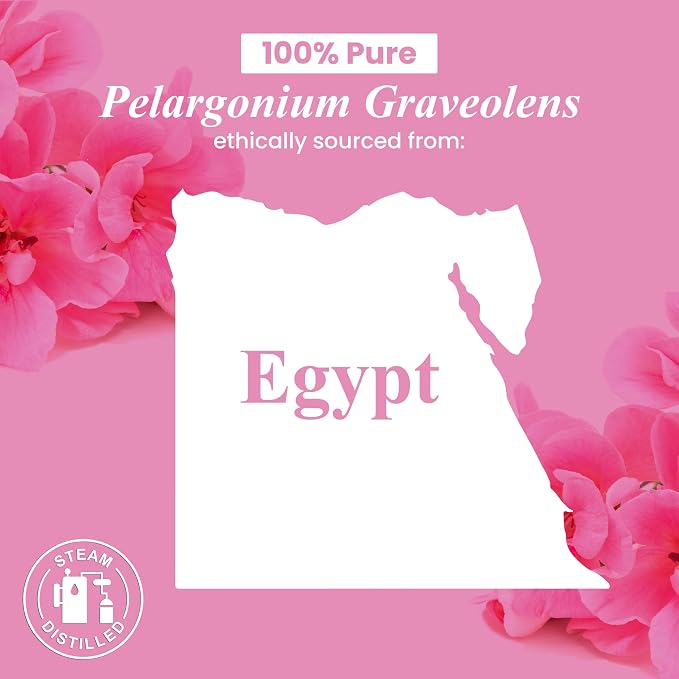 Geranium Essential Oil – 1 Fl Oz – 100% Pure and Natural – Premium Grade Essential Oil for Diffuser and Aromatherapy