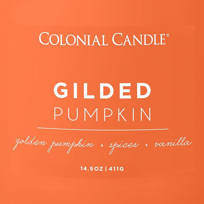 Gilded Pumpkin Scented Jar Candle, Pop of Color Collection, 3 Wick, Orange, 14.5 oz - Up to 60 Hours Burn, alternate product