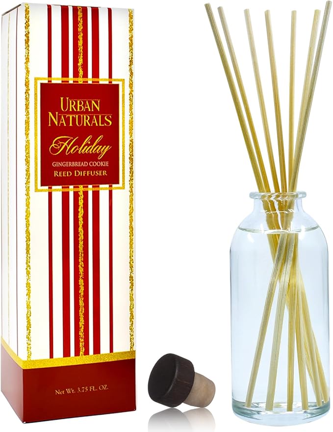 Gingerbread Cookie Reed Diffuser Set - Warm Vanilla, Nutmeg, Cinnamon & Ginger - Made in The USA, product image