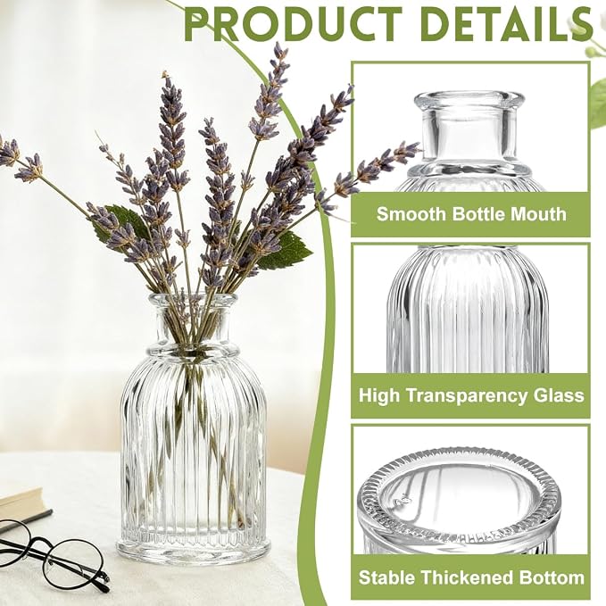 Glass Diffuser Bottles 3.8 High 100ml 3.4 Fl Oz Round Aroma Bottles Diffusers Vase Fragrance Accessories Use for DIY