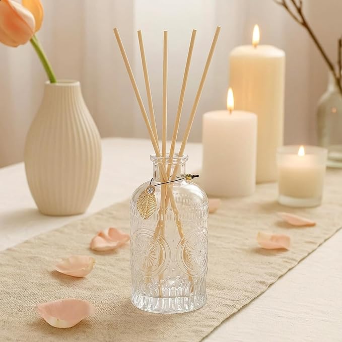 Glass Reed Diffusers Bottles for Home, Diffuser Bottles with 20PCS Reed Diffuser Sticks, alternate product view 5
