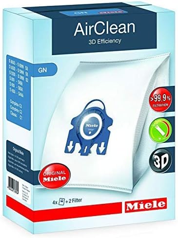 GN AirClean 3D Efficiency Vacuum Cleaner Bags - 2 Boxes - Includes 8 Genuine Airclean GN Bags + 2 Genuine Super Air Clean