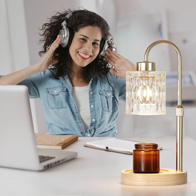 Gold Candle Warmer Lamp with Dimmer and Timer,Home Decor Lamp for Scented Jar,Electric Wax Melt Warmer,Mother's, alternate