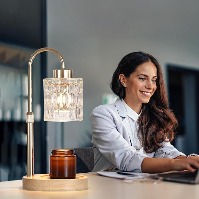 Gold Candle Warmer Lamp with Dimmer and Timer,Home Decor Lamp for Scented Jar,Electric Wax Melt Warmer,Mother's, alternate