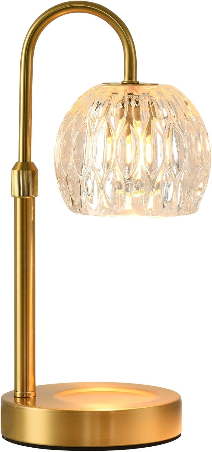Gold Candle Warmer Lamp with Timer Dimmable, Birthday Gifts for Women Mom, House Warming Gifts New Home Decor, Wax Melt