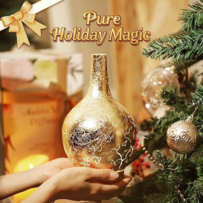 Gold Plated Essential Oil Diffuser Glass Aromatherapy Ultrasonic Humidifier, Auto Shut-Off,Timer Setting, alternate product
