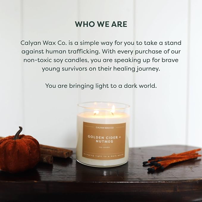. Golden Cider & Nutmeg 2 Wick Scented Candle - 37 Hour Burn - Luxury made from natural materials Soy Wax, alternate product