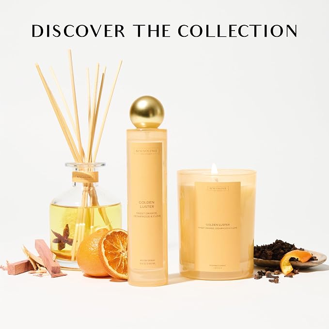 Golden Luster Gift Box | Candle, Room Spray & Reed Diffuser | Orange, alternate product view 3