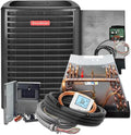 Goodman 3.5 Ton 14.3 SEER2 Central Air Conditioner Split System & Mobile Home Coil with 50ft Install Kit - R32