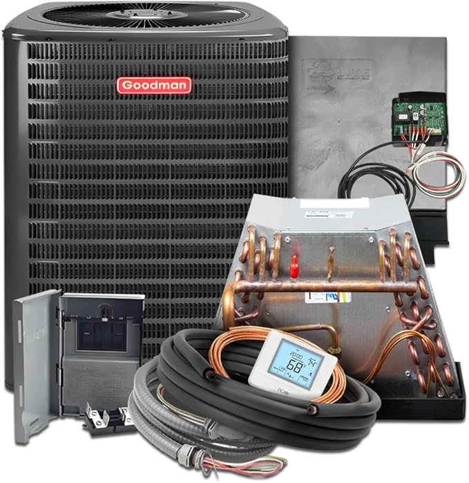 Goodman 4 Ton 13.4+ SEER2 Central Air Conditioner Split System & Mobile Home Coil with 30ft Install Kit - R32 Single Stage |