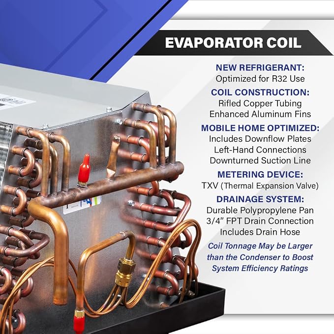 Goodman 4 Ton 13.4+ SEER2 Central Air Conditioner Split System & Mobile Home Coil with 30ft Install Kit - R32 Single Stage |