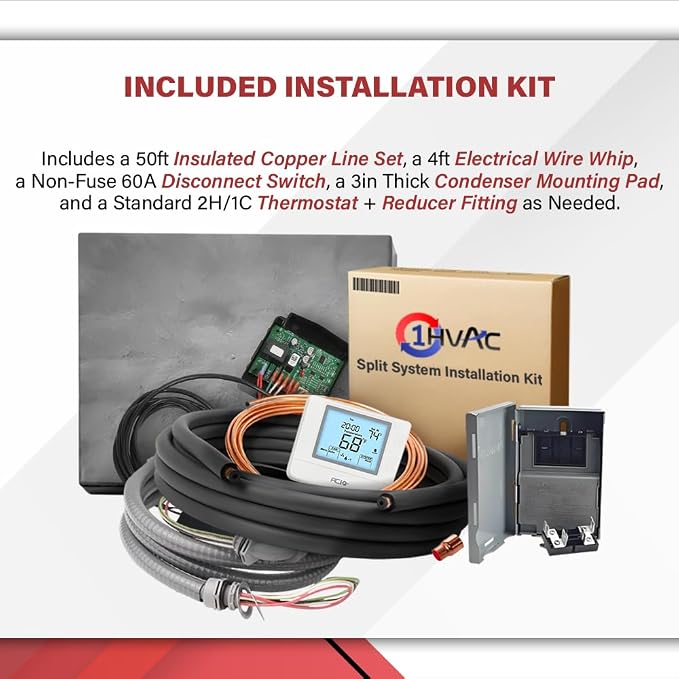 Goodman 4 Ton 13.8 SEER2 Central Air Conditioner Split System & Mobile Home Coil with 50ft Install Kit - R32, alternate view