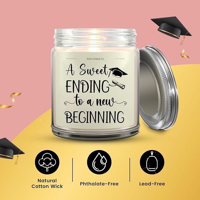 Graduation Candle - 2026 Graduation Gifts for Her, Him - College, High School Senior 2026 - Vanilla Scented Candles Gifts for