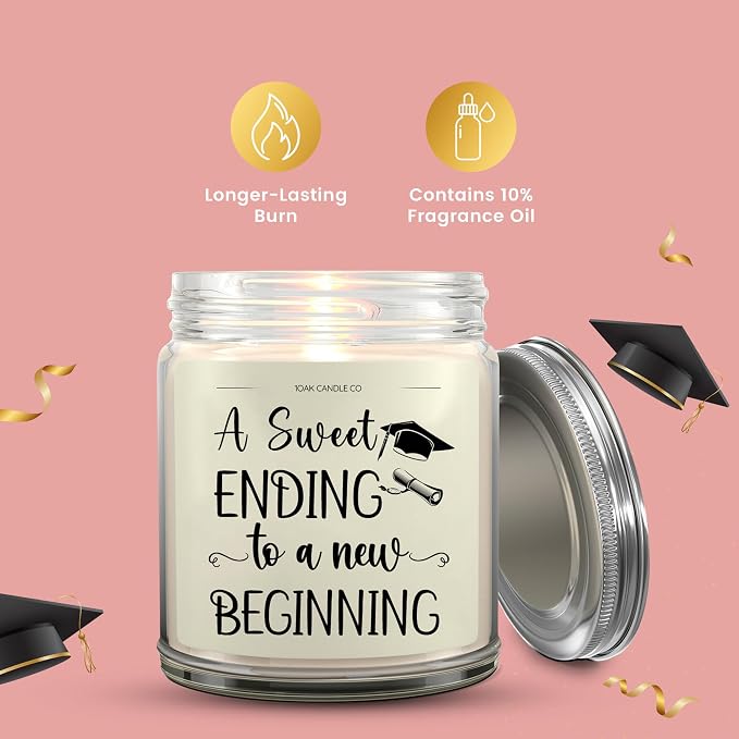 Graduation Candle - 2026 Graduation Gifts for Her, Him - College, High School Senior 2026 - Vanilla Scented Candles Gifts for