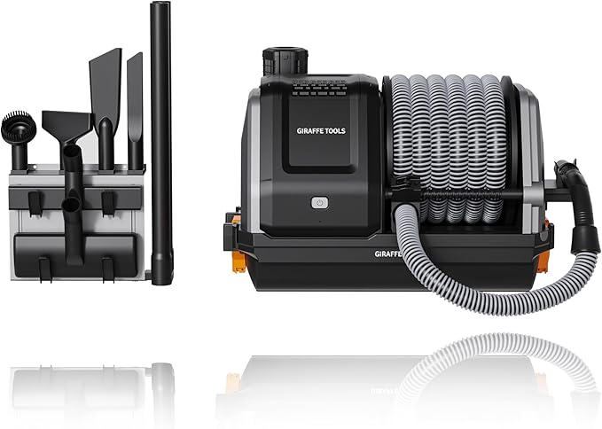 Grandstorm Wet Dry Vacuum Cleaner with 6 Nozzles, 30 FT Retractable Hose Wall Mounted Vacuum Cleaner for Car Detailing