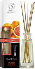 Grapefruit Reed Diffuser with Grapefruit Oil, 100ml, 9 Piece Set, Scented Reed Diffuser, Long Lasting Aroma, Bamboo Sticks