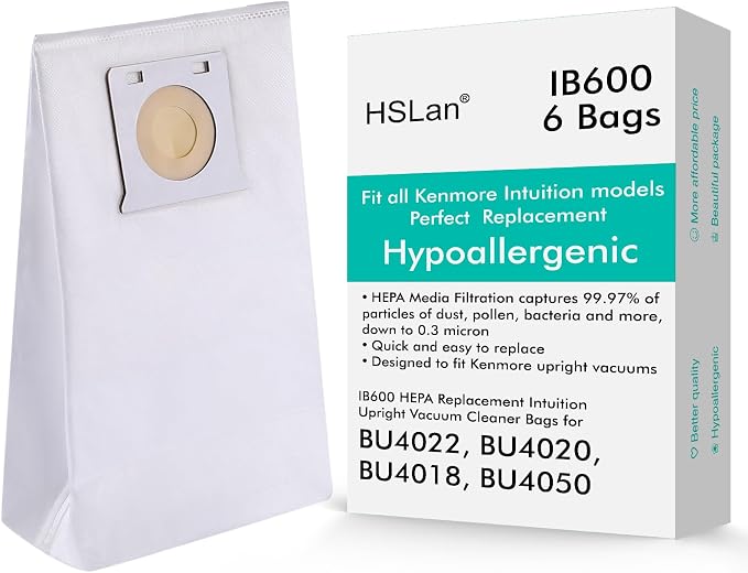 Great Replacement intuition Vacuum Bags IB600 HEPA, Hypoallergenic, Apply for BU4022, BU4020, BU4018, BU4050