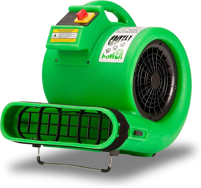 Grizzly Gp-1 1 HP Air Grizzly Mover Carpet Dryer Floor Fan for Water Damage Restoration Equipment & Pet Cage Dryer Green