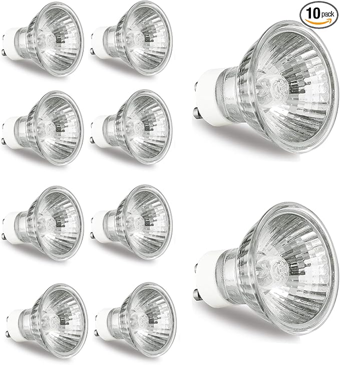 GU10 Halogen Bulb 120V 50W Halogen Light Bulbs for Candle Warmer Lamp, GU10+C, MR16 with Glass Cover, 2700K Warm White