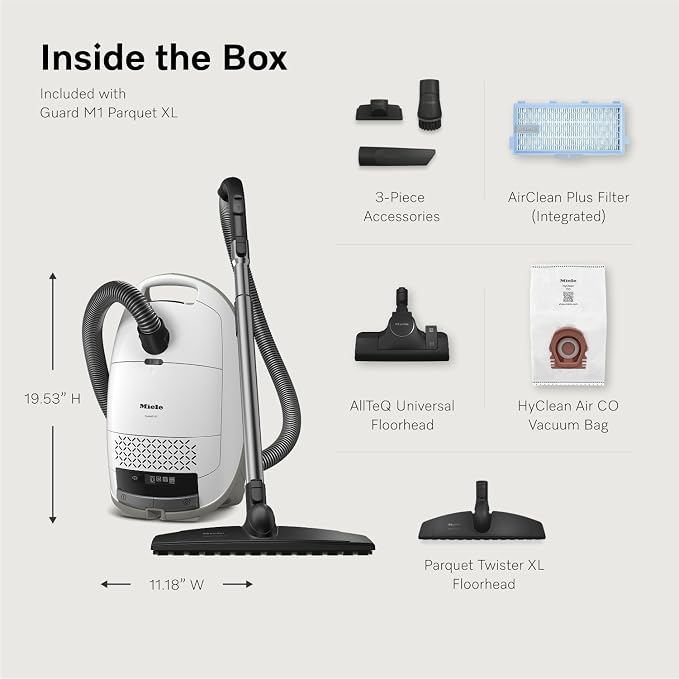 Guard M1 Parquet XL Bagged Canister Vacuum Cleaner with High Suction Power, alternate product view 2