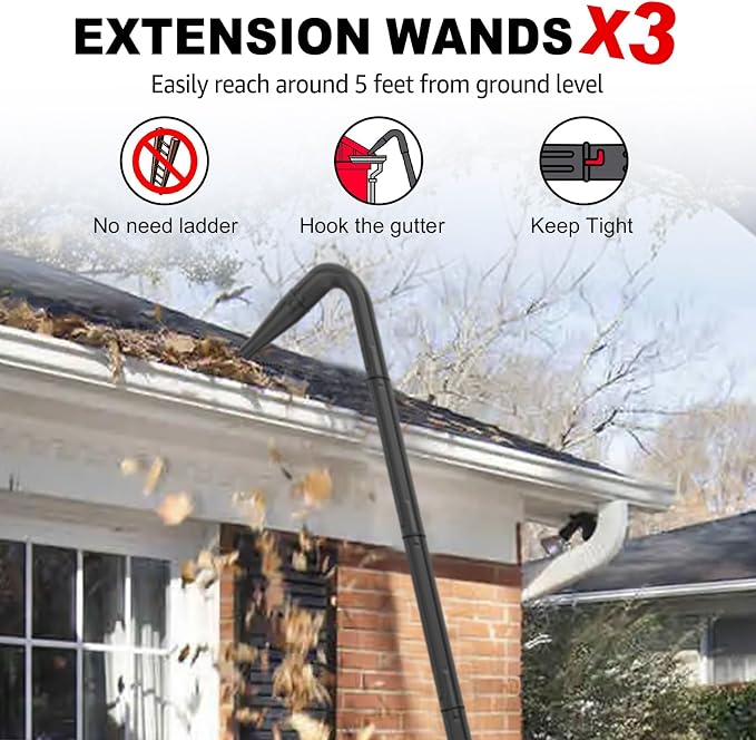 Gutter Cleaning Tools for 2-1/2 in. Wet/Dry Vacuum Cleaner, Shop Vacuum Hose Attachments for Cleaning or Blowing Debris from