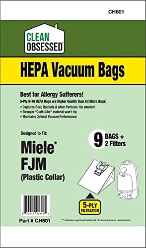H-10 HEPA Bags Type FJM - 9 Cloth HEPA Bags per package, 1 Motor Filter & 1 Superior Air Clean Filter, alternate