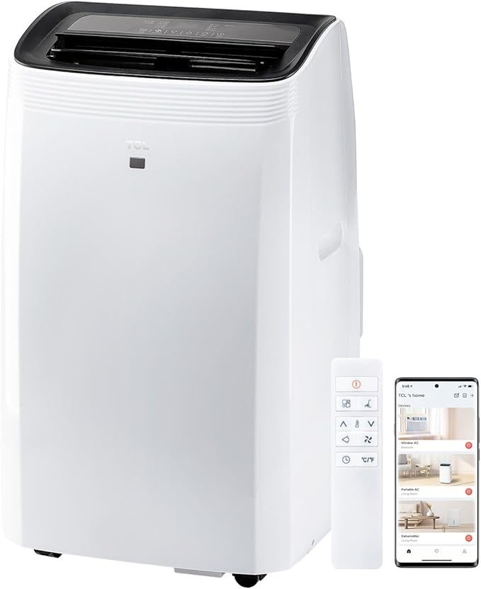 H10P36W 10,000 SACC BTU Smart Portable Air Conditioner, Fan & Dehumidifier, 450 Sq. Ft, Remote Control, Compatible with
