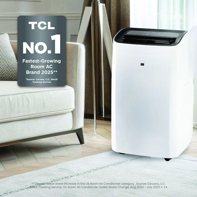H10PH36W 10,00 SACC BTU Smart Portable Air Conditioner with Heat, Fan & Dehumidifier Modes, 450 Sq. Ft, Remote Control
