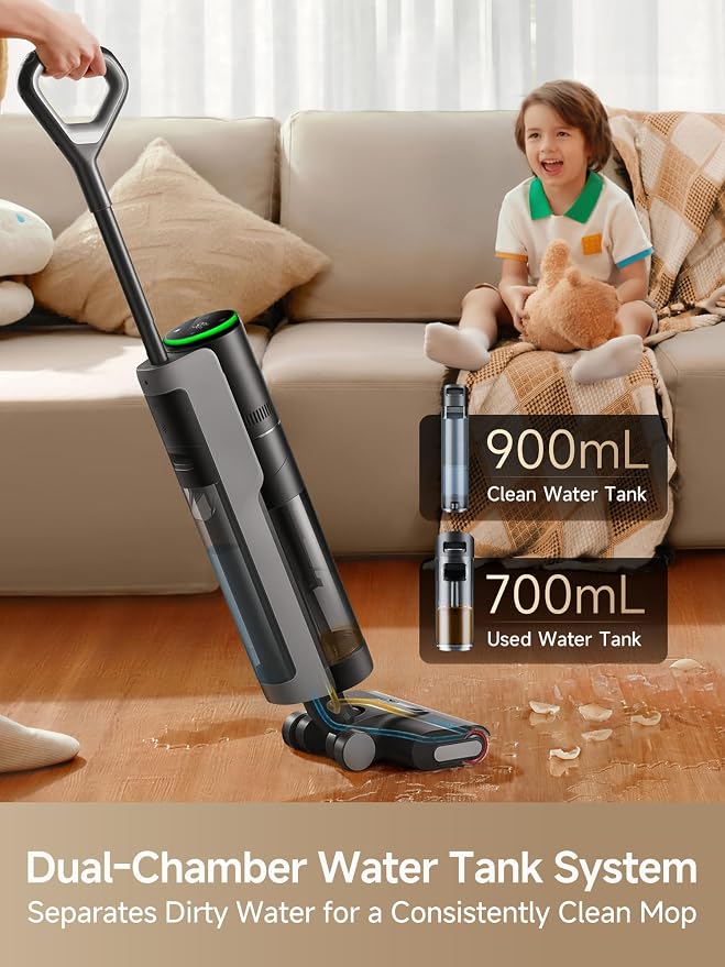 H12 PRO Vacuum Mop, Wet Dry Vacuum Cleaner for Hard Floor, Vacuum and Mop at The Same Time for Wet & Dry Messes, Auto