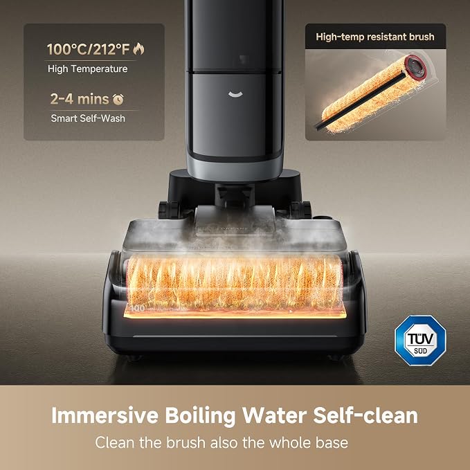 H15 Pro Heat Wet Dry Vacuum Cleaner, 185°F Hot Water Floor Cleaning, Cordless Vacuum Mop with GapFree AI Robotic Arm, 22KPa
