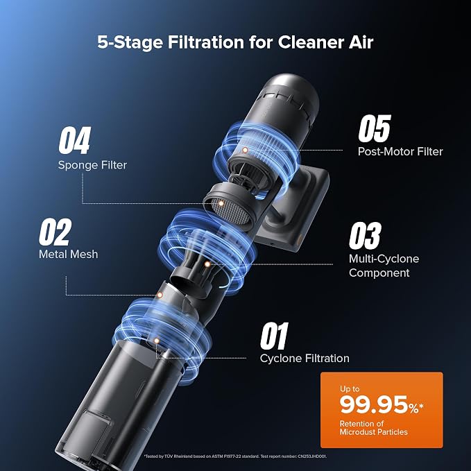H60 Hub Ultra Cordless Vacuum Cleaner with Auto-Empty Dock, 210AW Suction Stick Vacuum Cleaners for Home and Pet Hair
