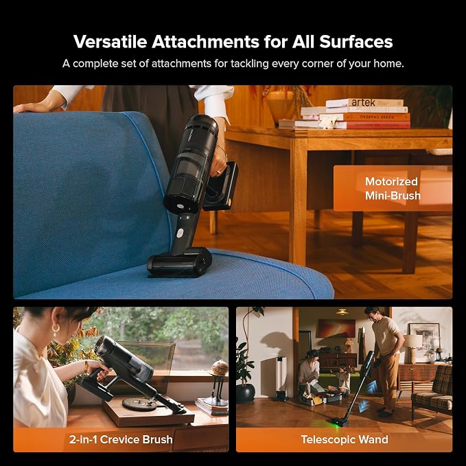 H60 Hub Ultra Cordless Vacuum Cleaner with Auto-Empty Dock, 210AW Suction Stick Vacuum Cleaners for Home and Pet Hair
