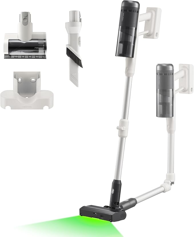 H60 Pro Cordless Stick Vacuum Cleaner, 170AW Suction Power, 80-Min Runtime, 90° Bendable Tube, Dust-Detecting LED