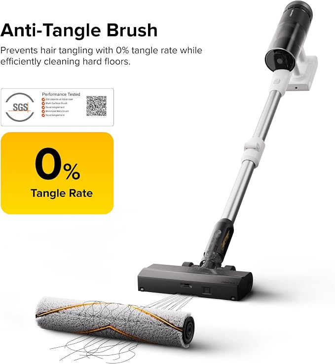 H60 Pro Cordless Stick Vacuum Cleaner, 170AW Suction Power, 80-Min Runtime, 90° Bendable Tube, Dust-Detecting LED