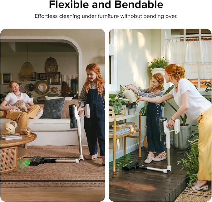 H60 Pro Cordless Stick Vacuum Cleaner, 170AW Suction Power, 80-Min Runtime, 90° Bendable Tube, Dust-Detecting LED