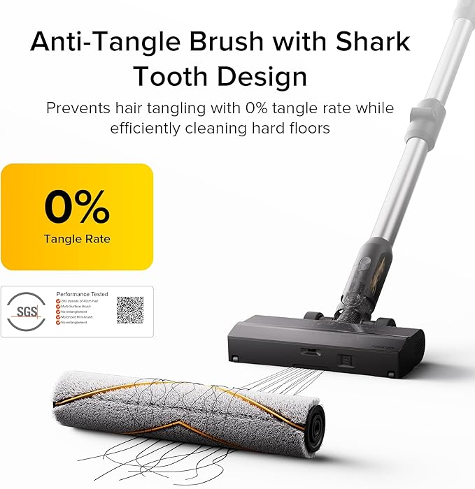 H60 Ultra Cordless Stick Vacuum Cleaners, Upgraded 210AW Suction Stick Vacuum with 90-Min Runtime, 90° Bendable Tube, LED