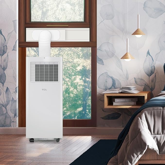 H6P44W 6,000 BTU Smart Portable Air Conditioner, Fan & Dehumidifier, 250 Sq. Ft, Ultra-Compact Design, Remote Control