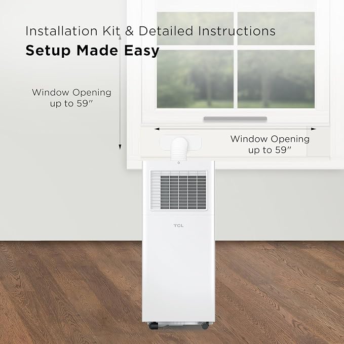 H6P44W 6,000 BTU Smart Portable Air Conditioner, Fan & Dehumidifier, 250 Sq. Ft, Ultra-Compact Design, Remote Control