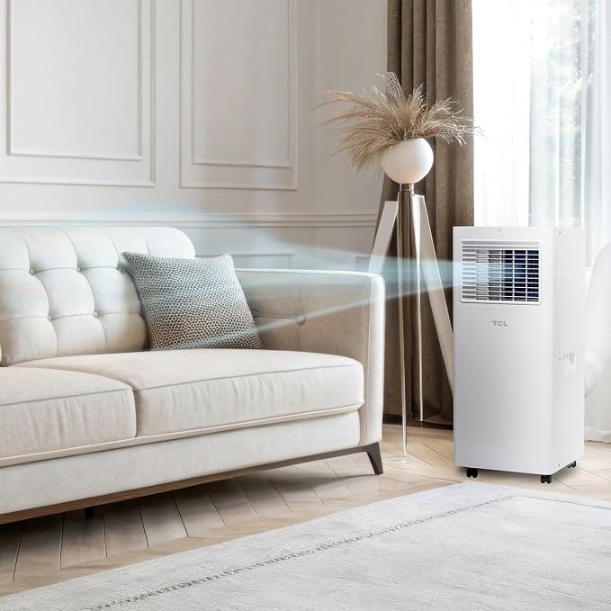 H6P44W 6,000 BTU Smart Portable Air Conditioner, Fan & Dehumidifier, 250 Sq. Ft, Ultra-Compact Design, Remote Control