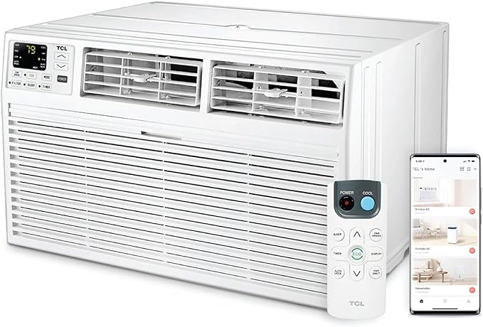 H8T9E1-A 8,000 BTU Smart Through-The-Wall Air Conditioner, Fan & Dehumidifier, 350 Sq. Ft, Remote Control, Compatible with